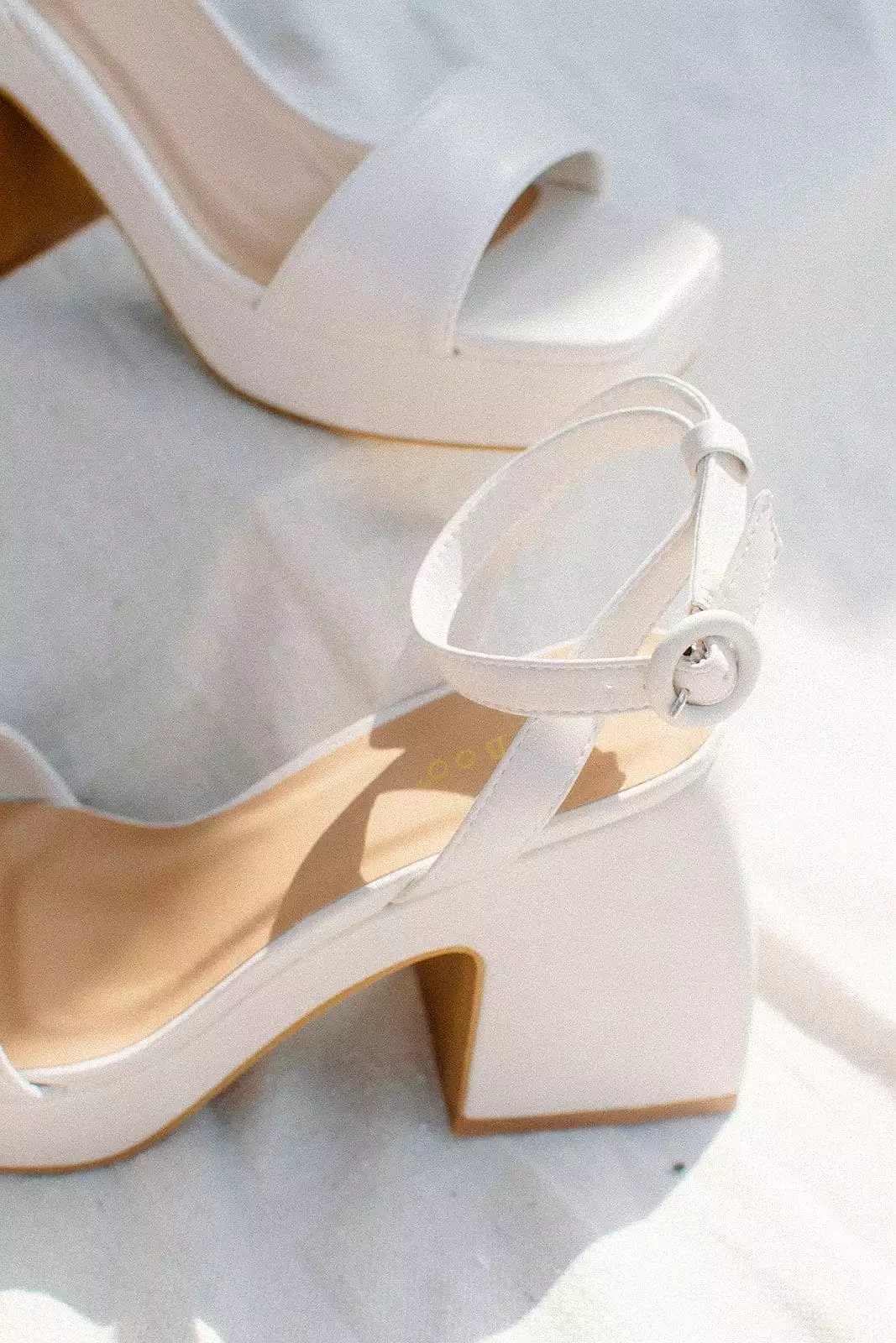 Ivory Chunky Platform Heels