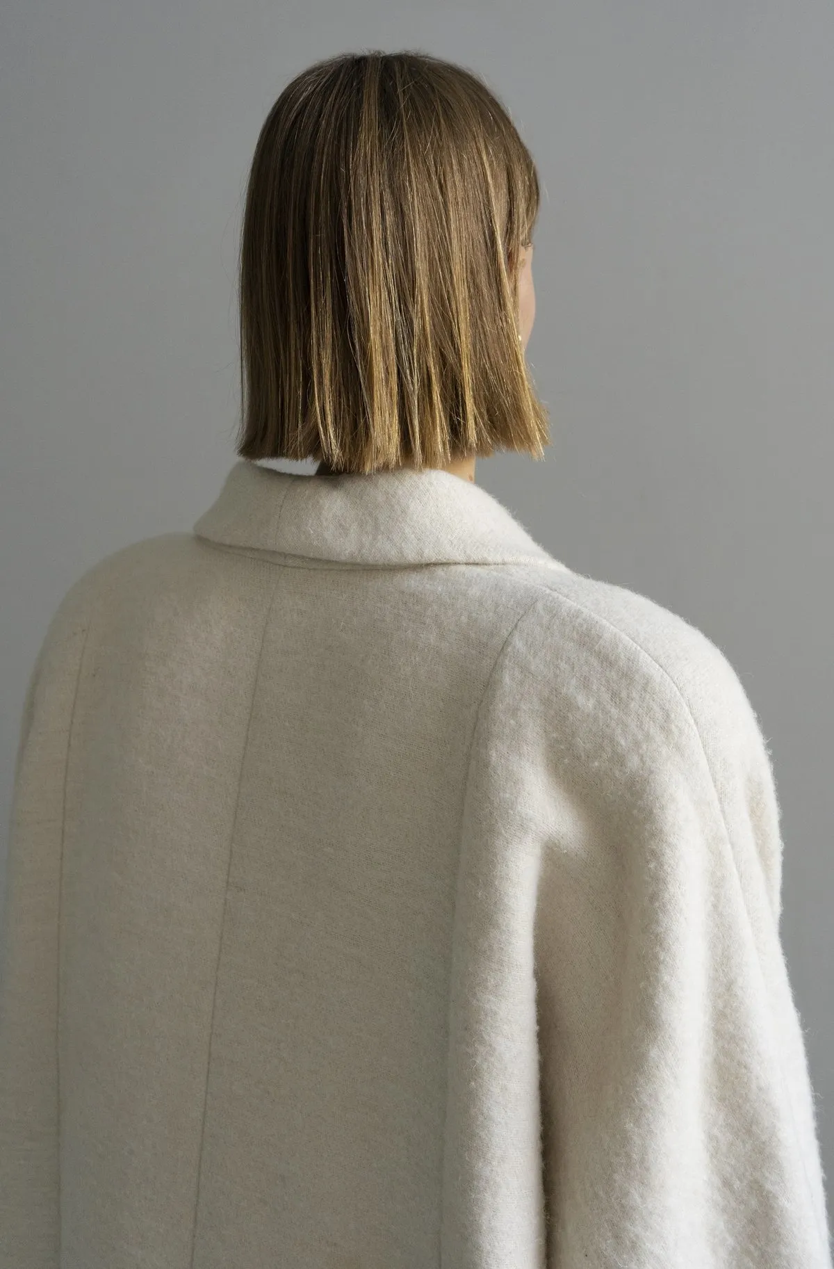 KOSIV HEMP WOOL OVERSIZE COAT - CREAM 