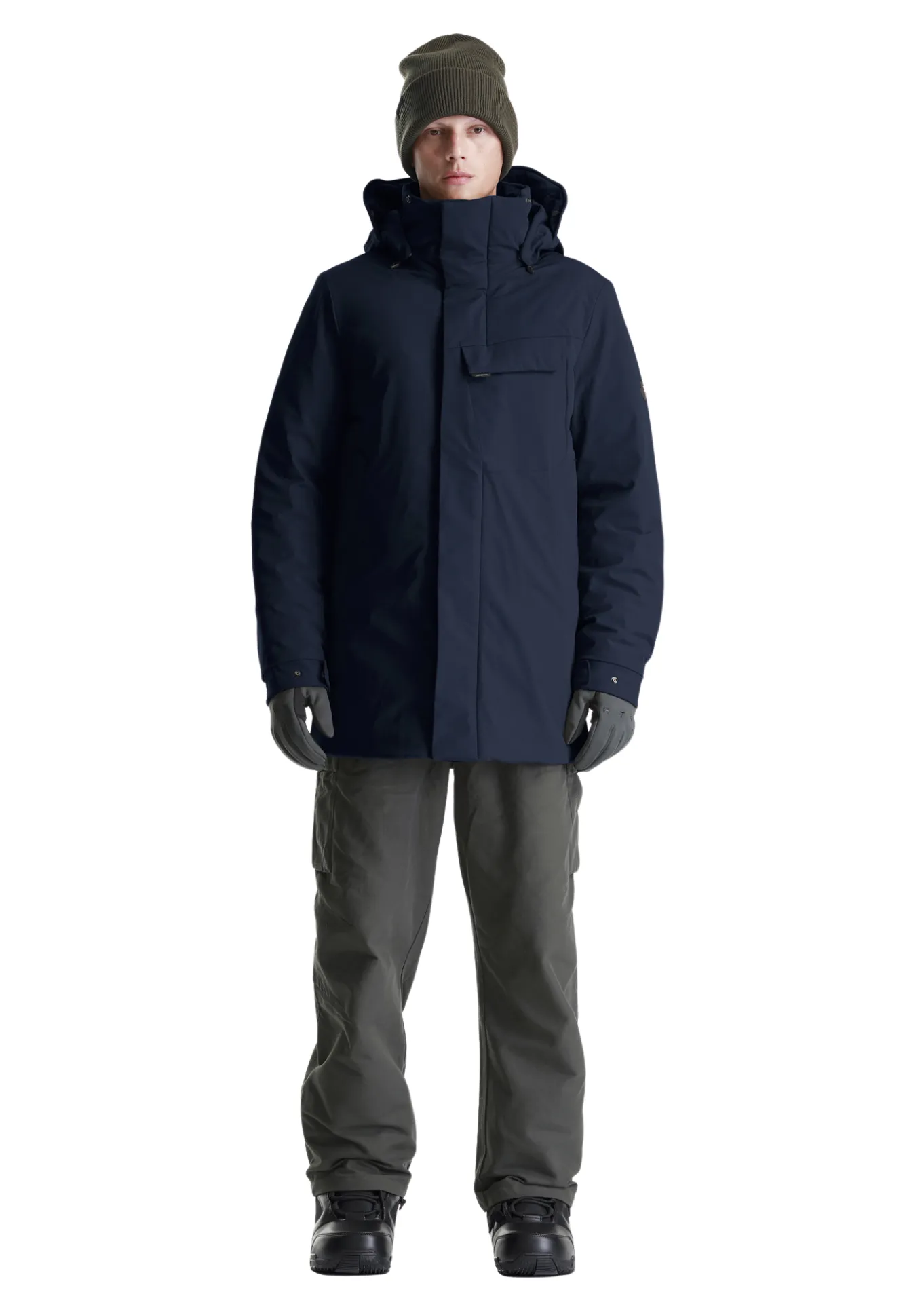 Krakatau Waterproof Tech Touch Stretch Parka Coat (Navy)