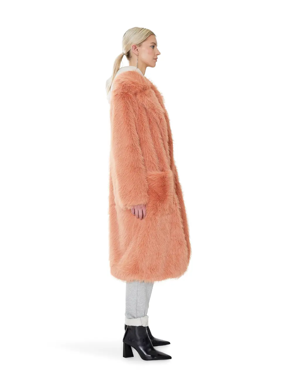 		Lily  Apricot Faux Fur Coat	