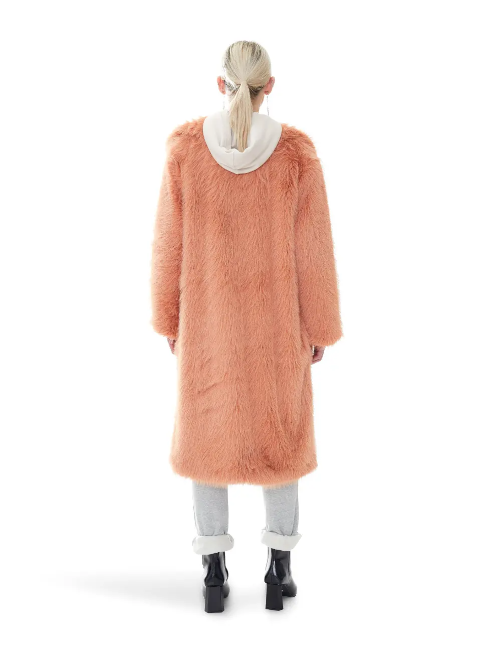 		Lily  Apricot Faux Fur Coat	