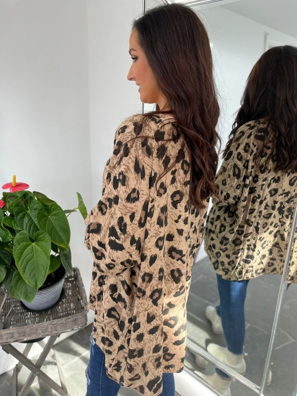 Long Sleeve Animal Top Violette