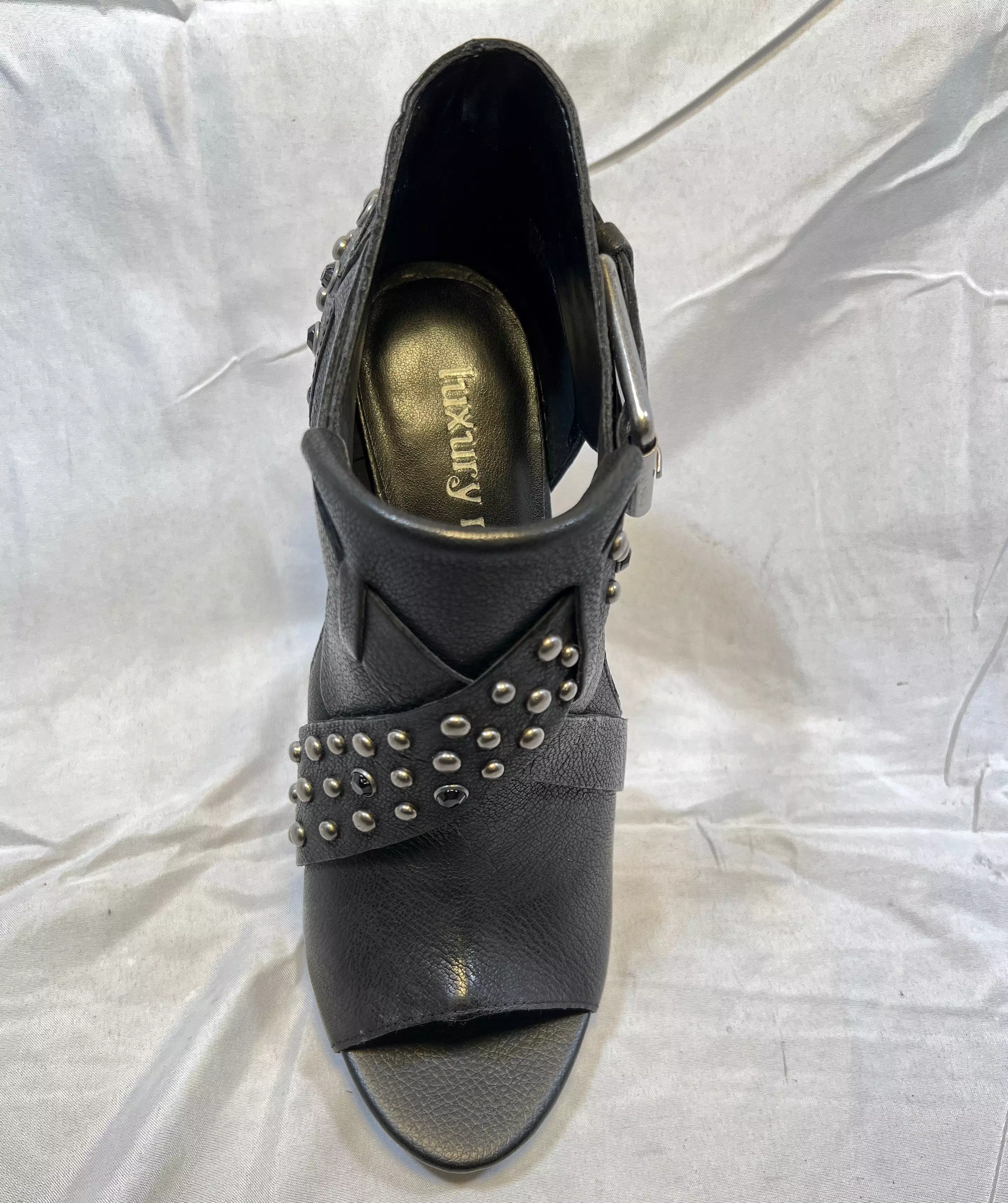 LUXURY REBEL Women's •Aris• Studded Peep-Toe Pump