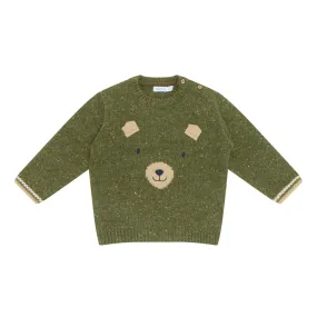 MAYORAL Bear Flecked Knit Sweater - Forest Mix