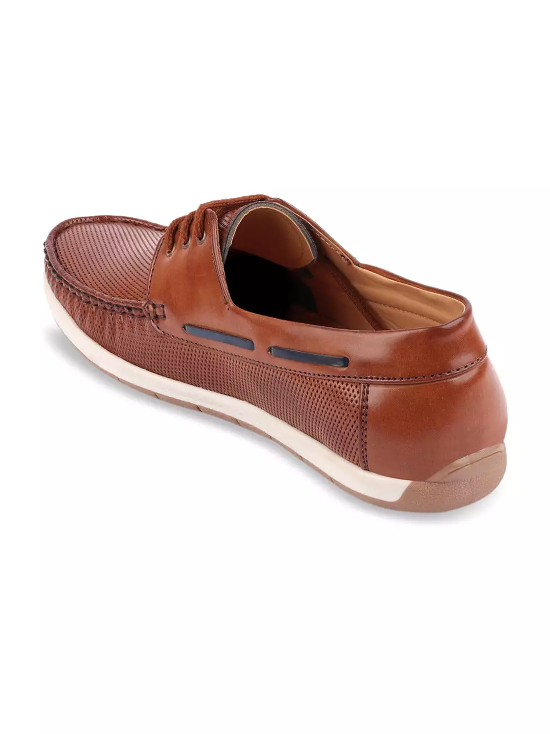 Men Brown Casual Lace-Up Boat Shoes