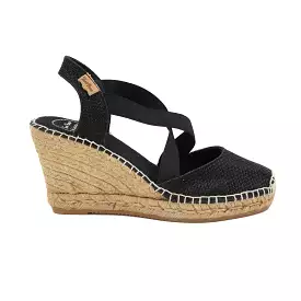 Metallic Cotton Blend High heel Wedge Espadrille for Women - Silvia-S