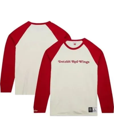 Mitchell & Ness Men's NHL Detroit Wings Legendary Slub Vintage Raglan Long Sleeve T-Shirt