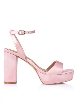 Orion Platform Heels - Pink Satin