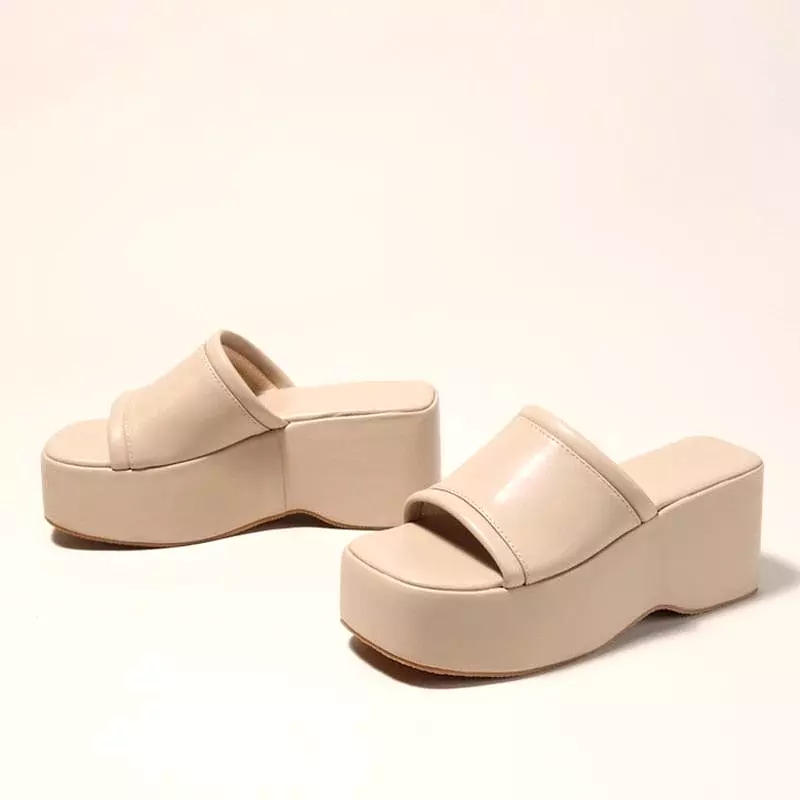 Peep Toe Block Wedge Sandals