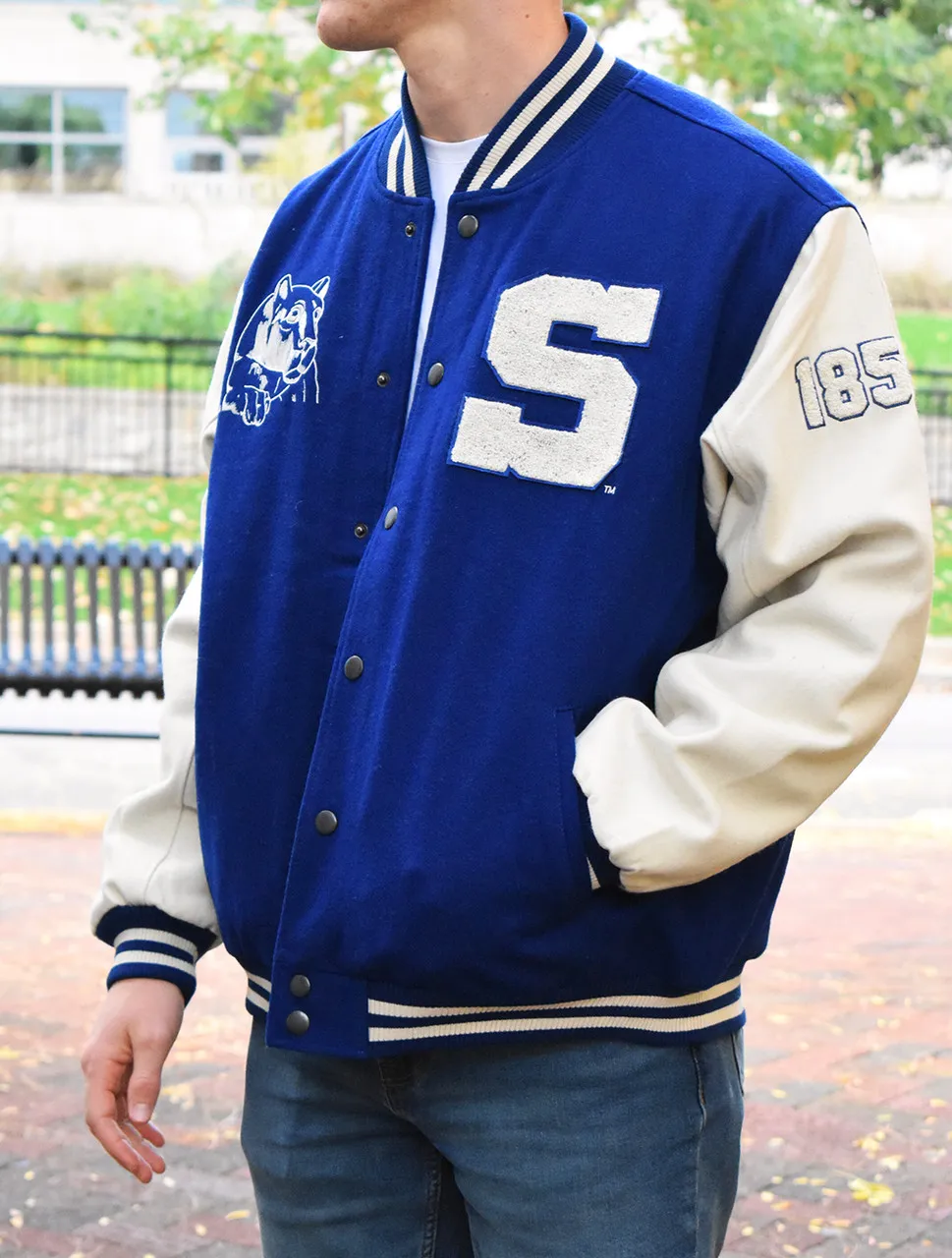 Penn State Melton Varsity Jacket | Bruzer