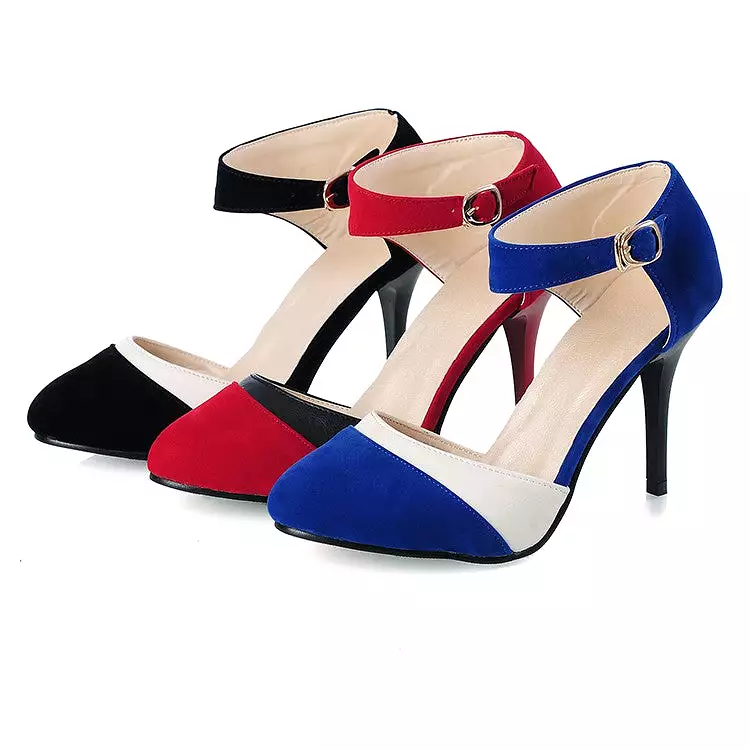 Pointed Toe Suede Sandals High Heels Women Shoes 4130