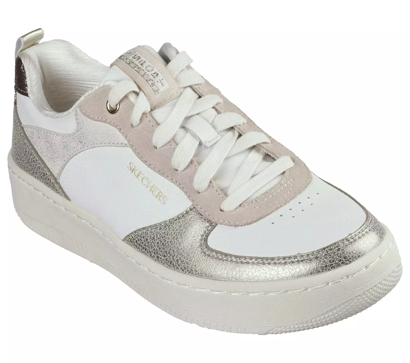 'Skechers' Women's Sport Court 92-Sheer Shine - White / Pink / Gold