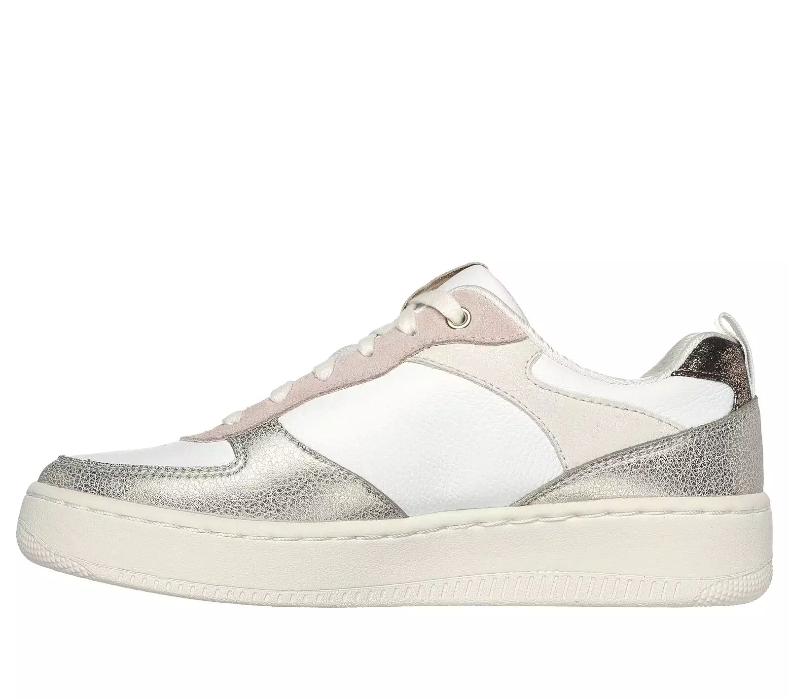 'Skechers' Women's Sport Court 92-Sheer Shine - White / Pink / Gold