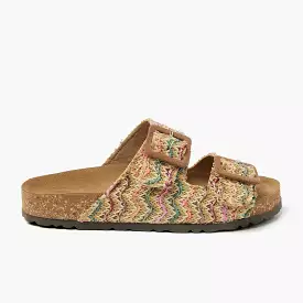 Sofia Raffia Dames Slippers Multi