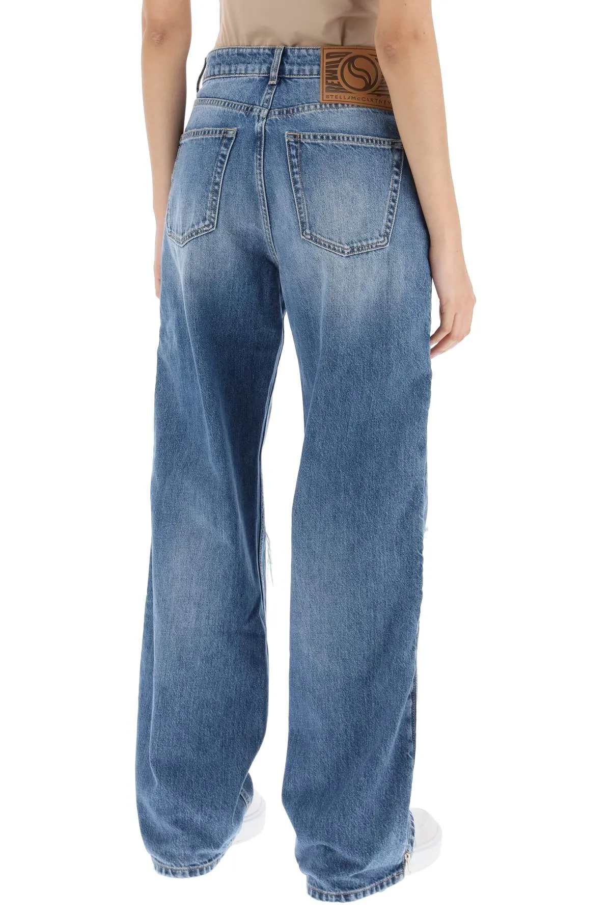 Straight Leg Jeans With Zippers