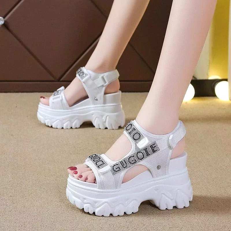 Stylish Open Toe Wedge Shoes