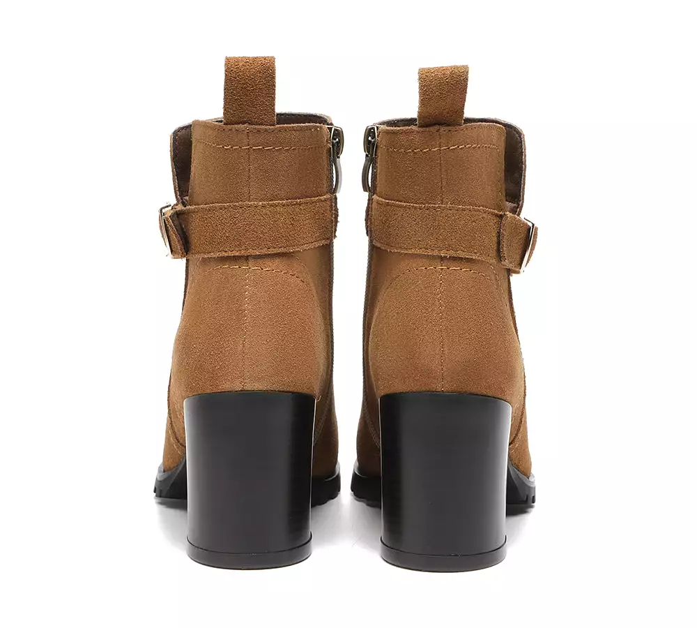 TARRAMARRA Leather Zipper Ankle Heel Boots Women Vica