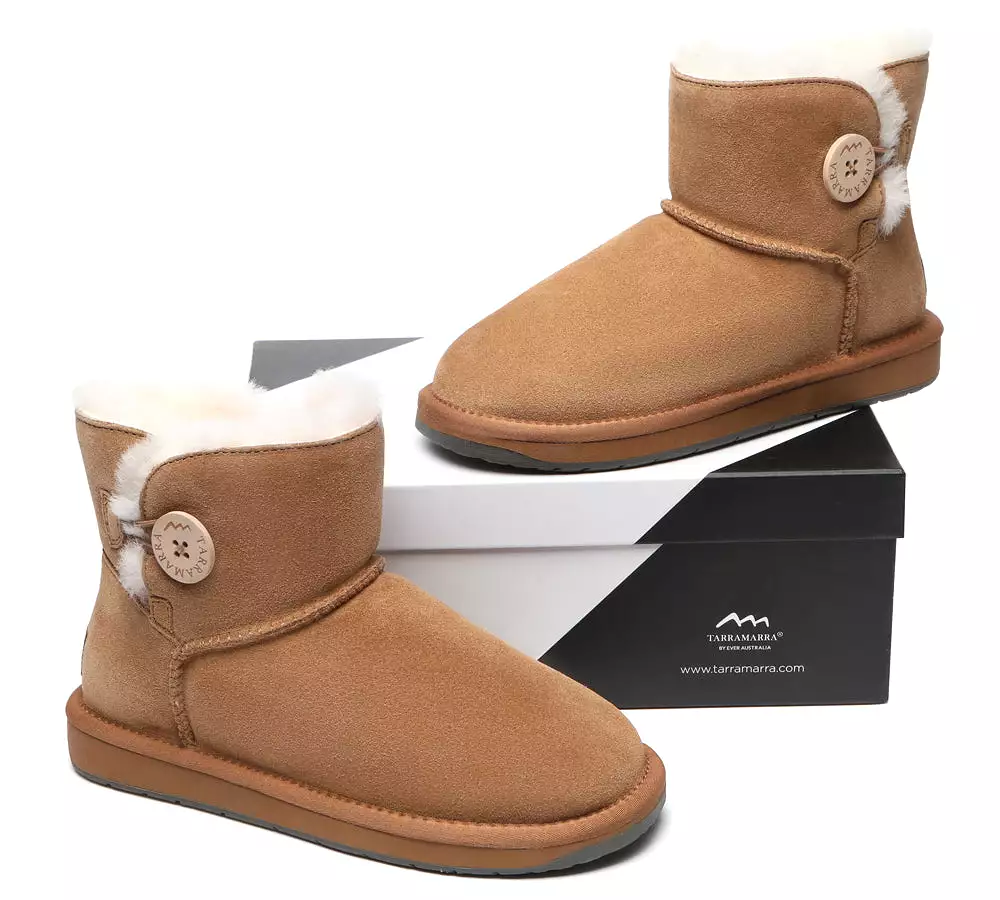 TARRAMARRA Premium Australian Sheepskin Boots Unisex Mini Button Plus