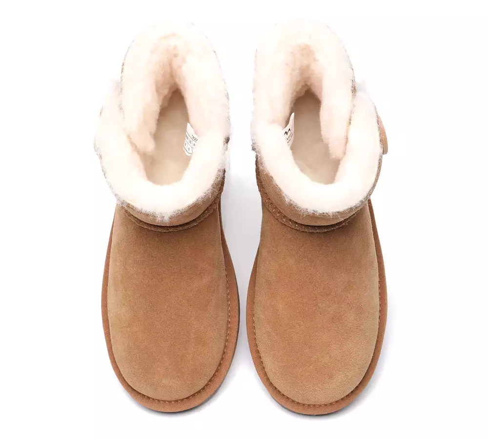 TARRAMARRA Premium Australian Sheepskin Boots Unisex Mini Button Plus