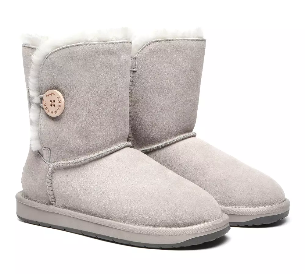 TARRAMARRA Premium Australian Sheepskin Boots Unisex Short Button Plus