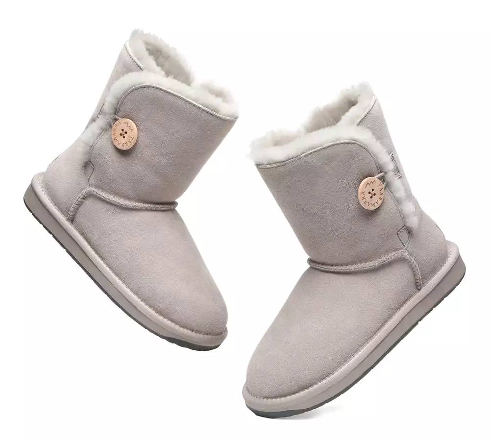 TARRAMARRA Premium Australian Sheepskin Boots Unisex Short Button Plus