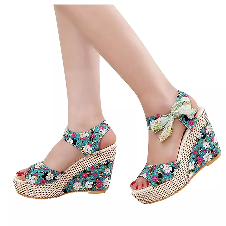 Wedge Lace Laces Floral Pattern High Heels 39