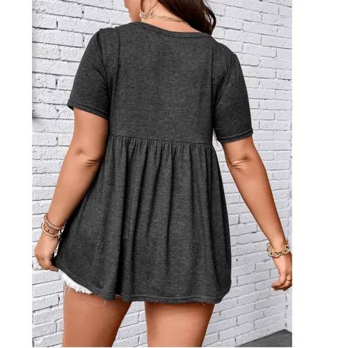 Women's T-shirt Short Sleeve T-Shirts Elegant Solid Color