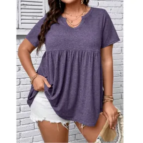 Women's T-shirt Short Sleeve T-Shirts Elegant Solid Color