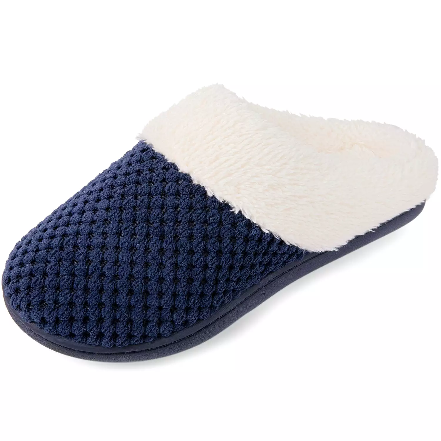 Women's Bubble Stitch Faux Fur Lined Memory Foam Clog Slippers