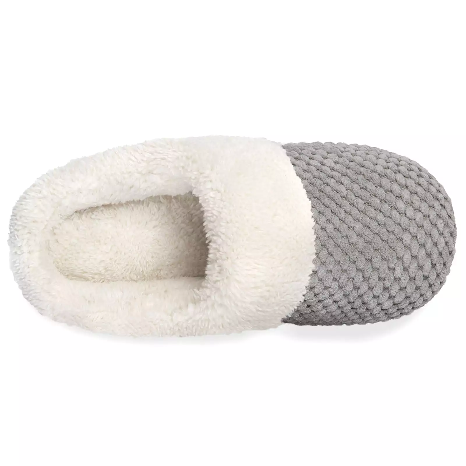 Women's Bubble Stitch Faux Fur Lined Memory Foam Clog Slippers