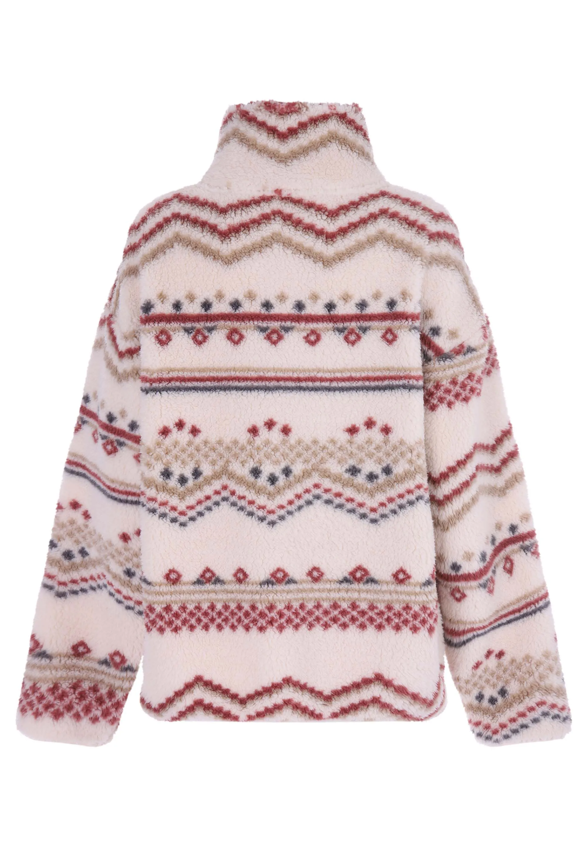 Womens Cream Fair Isle Long Sleeve Fleece