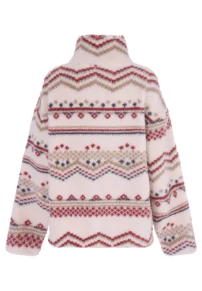 Womens Cream Fair Isle Long Sleeve Fleece