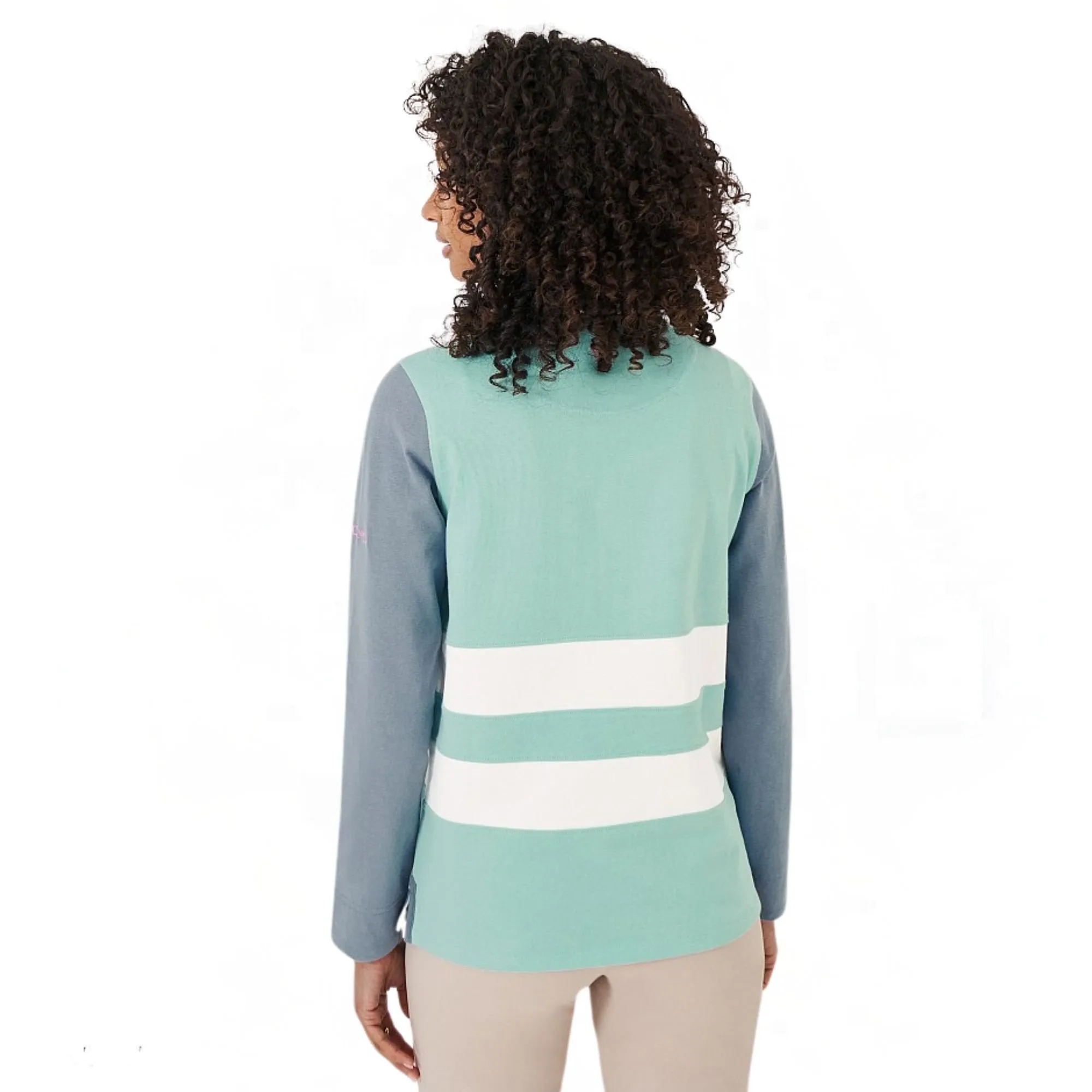 Womens Long Sleeve Panel Rugby Shirt