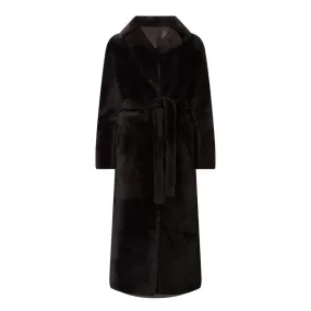 YVES SALOMON Reversible Belted Shearling Coat - A2009 CACAO